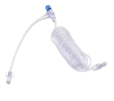 60 Inch CT Coiled Patient Tubing with T Connector, 2500mm (96 inch) Curly Tube with Dual Check Valve